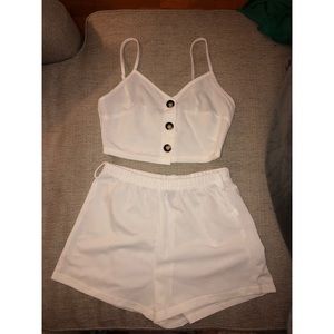 NWOT Two-Piece White Cover Up Set